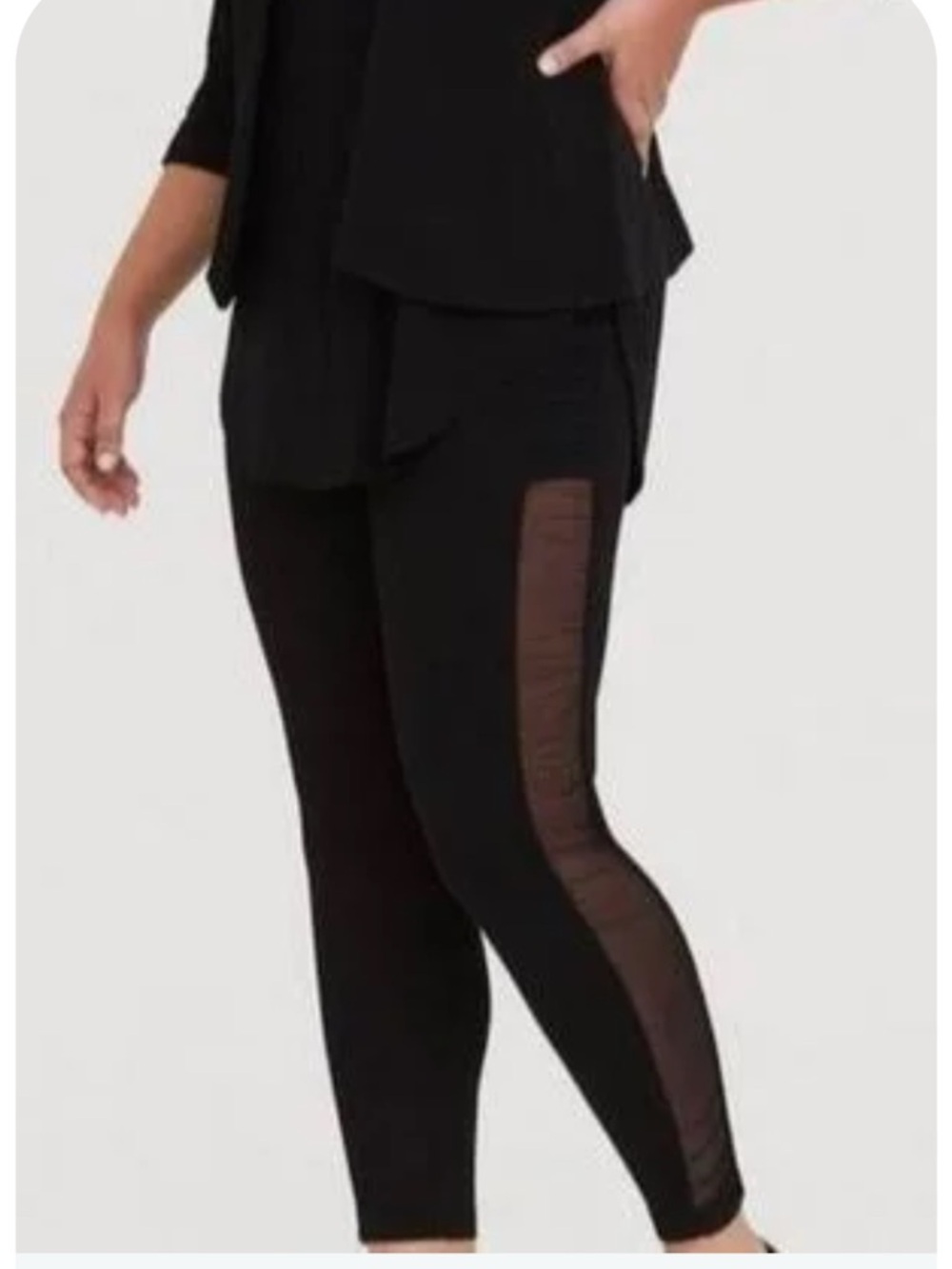 torrid Black Ruffle-Trim  Leggings
